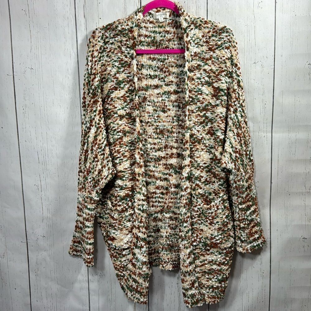 Umgee Chunky Knit Open Front Cardigan XL Cozy Layer Boho Cottagecore Cozy